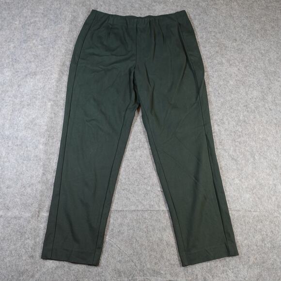 J. Jill Pants Womens Large Ponte Slim Leg Green Straight Pull On Comfort Casual - Picture 1 of 10